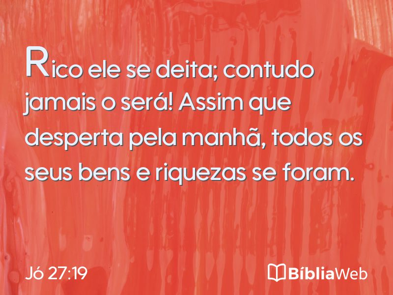 Jó 27:19 em imagem para compartilhar