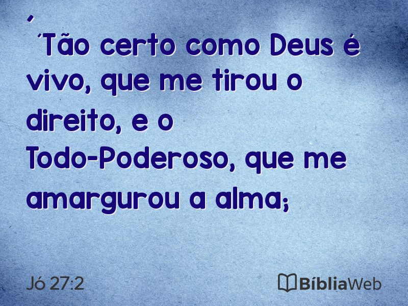 Jó 27:2 em imagem para compartilhar
