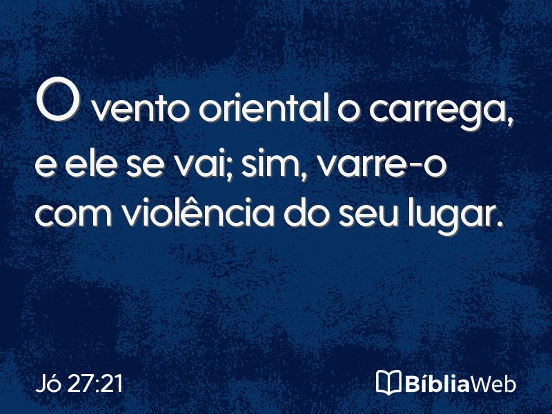 Jó 27:21 em imagem para compartilhar