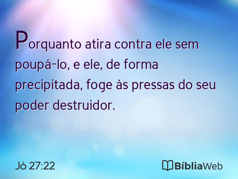Jó 27:22 em imagem para compartilhar