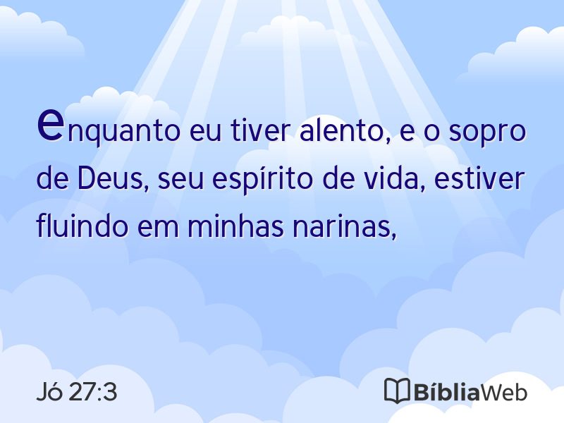 Jó 27:3 em imagem para compartilhar