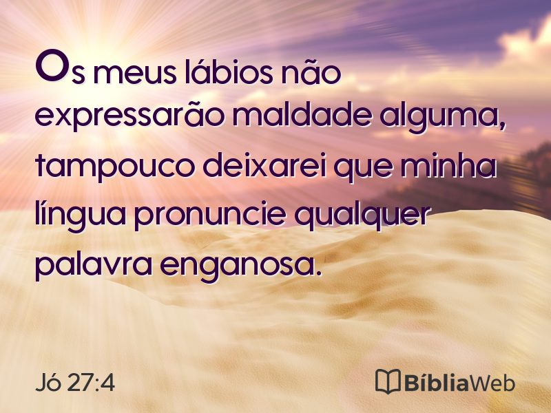 Jó 27:4 em imagem para compartilhar