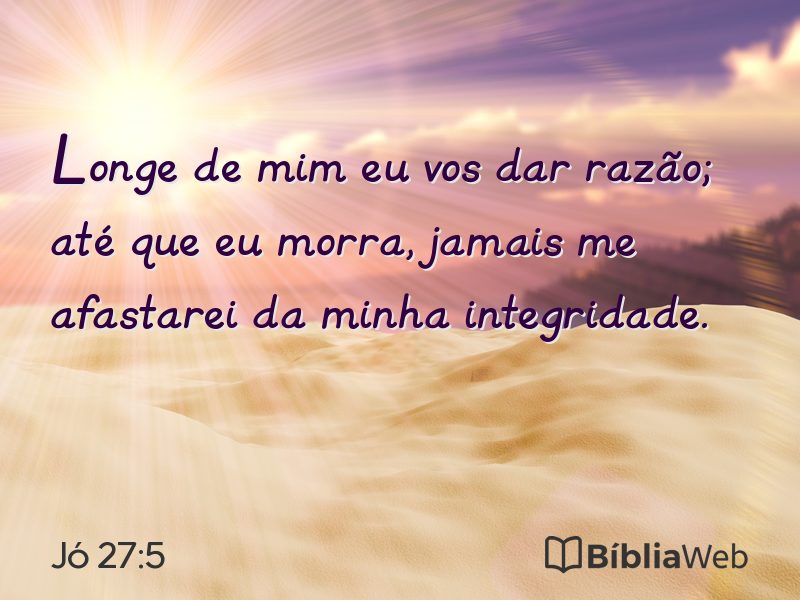 Jó 27:5 em imagem para compartilhar