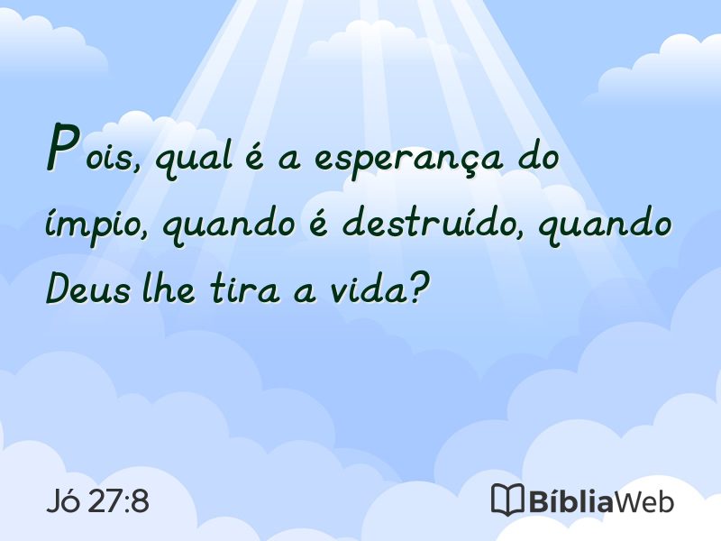 Jó 27:8 em imagem para compartilhar