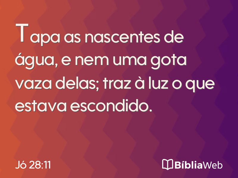 Jó 28:11 em imagem para compartilhar