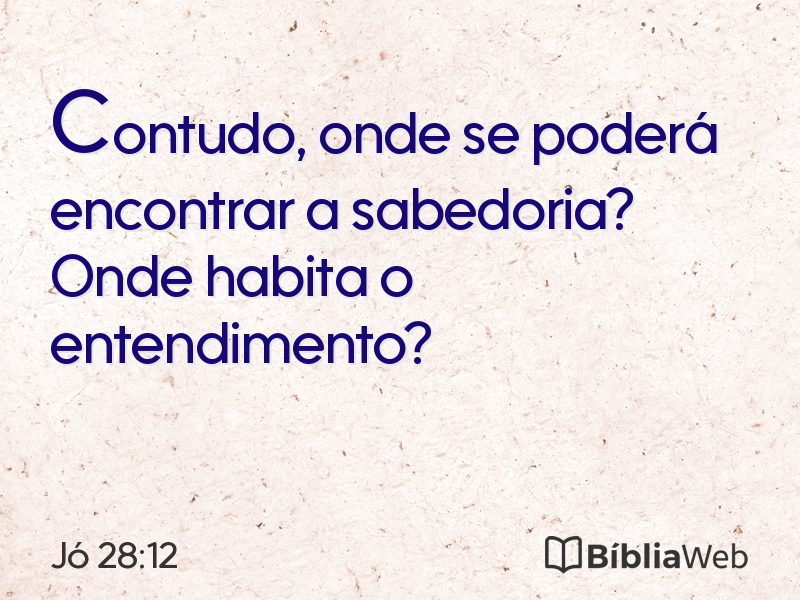 Jó 28:12 em imagem para compartilhar