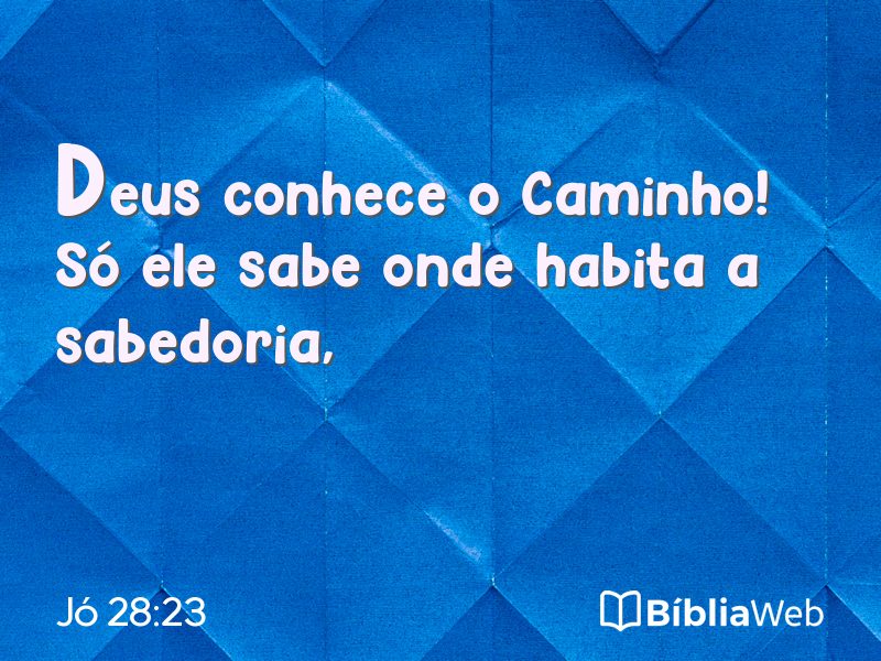Jó 28:23 em imagem para compartilhar