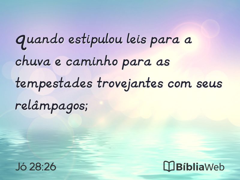 Jó 28:26 em imagem para compartilhar