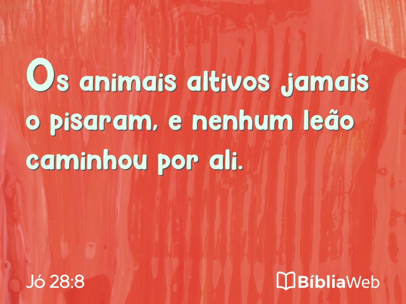 Jó 28:8 em imagem para compartilhar