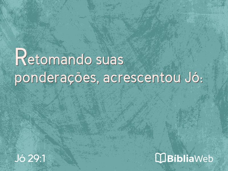 Jó 29:1 em imagem para compartilhar