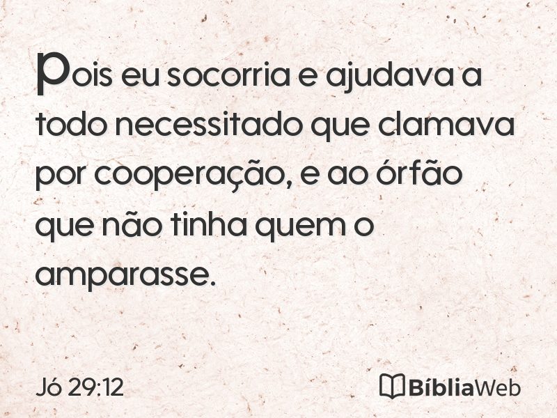 Jó 29:12 em imagem para compartilhar
