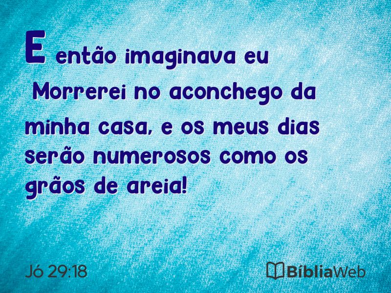 Jó 29:18 em imagem para compartilhar