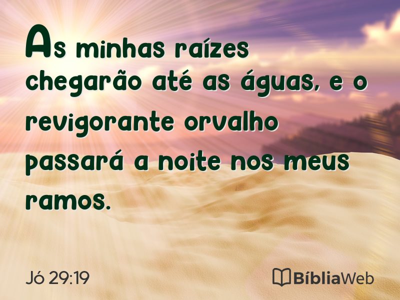 Jó 29:19 em imagem para compartilhar