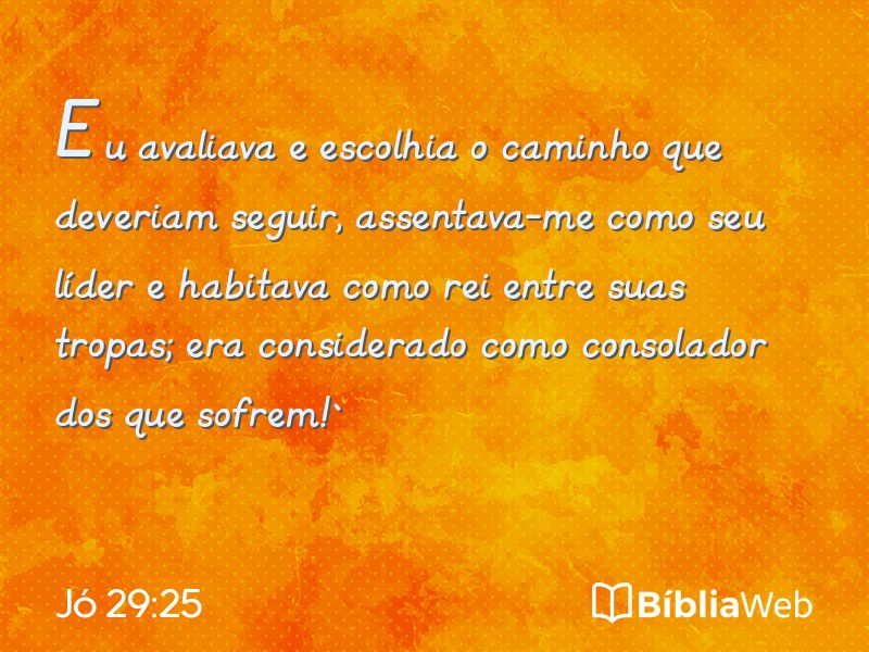 Jó 29:25 em imagem para compartilhar