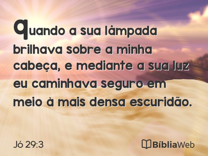 Jó 29:3 em imagem para compartilhar