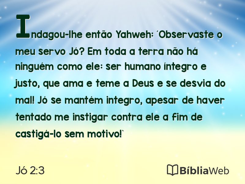 Jó 2:3 em imagem para compartilhar