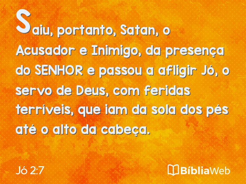 Jó 2:7 em imagem para compartilhar