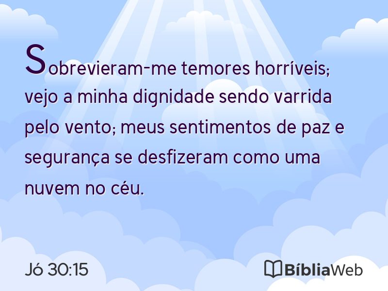 Jó 30:15 em imagem para compartilhar