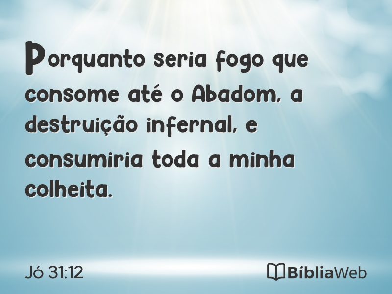 Jó 31:12 em imagem para compartilhar
