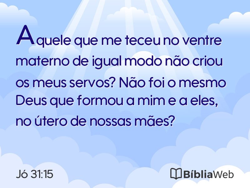 Jó 31:15 em imagem para compartilhar