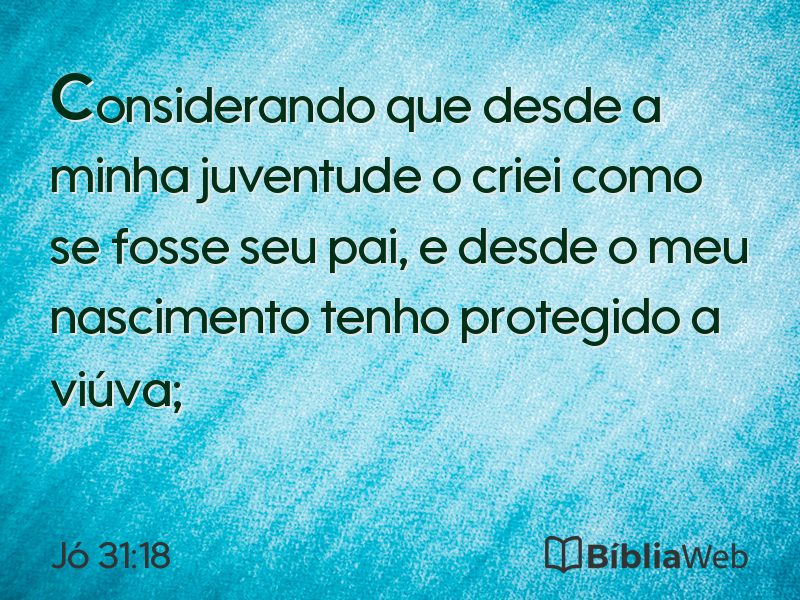 Jó 31:18 em imagem para compartilhar