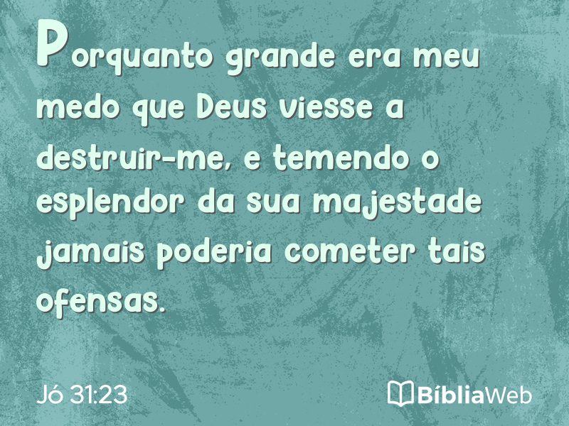 Jó 31:23 em imagem para compartilhar