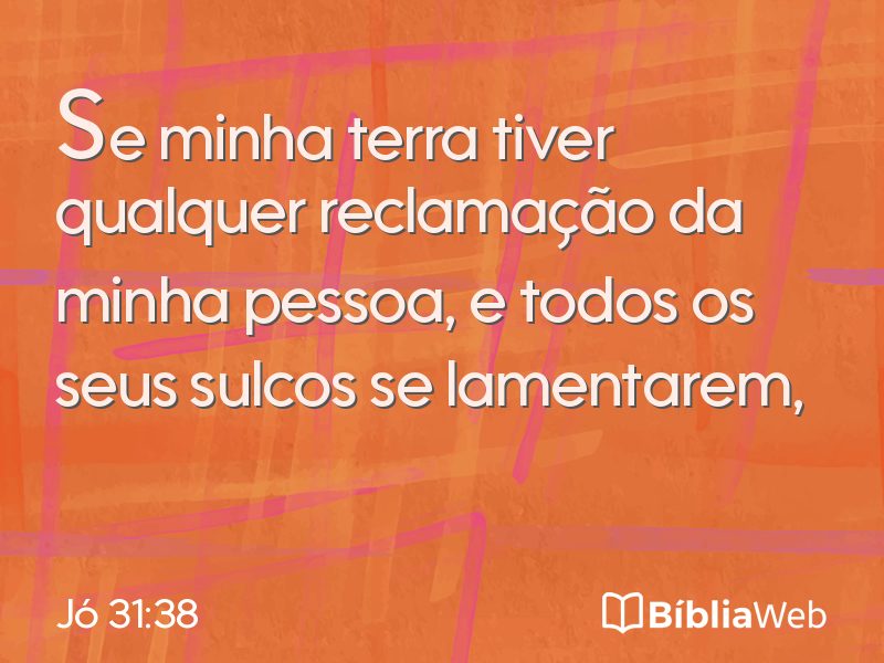 Jó 31:38 em imagem para compartilhar