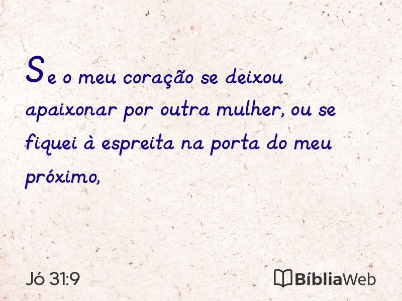 Jó 31:9 em imagem para compartilhar