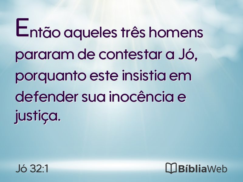Jó 32:1 em imagem para compartilhar