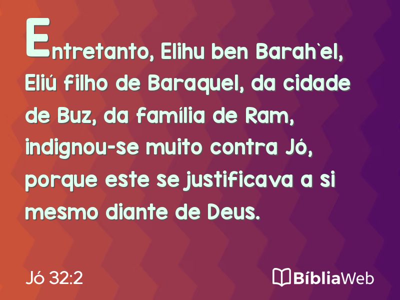Jó 32:2 em imagem para compartilhar