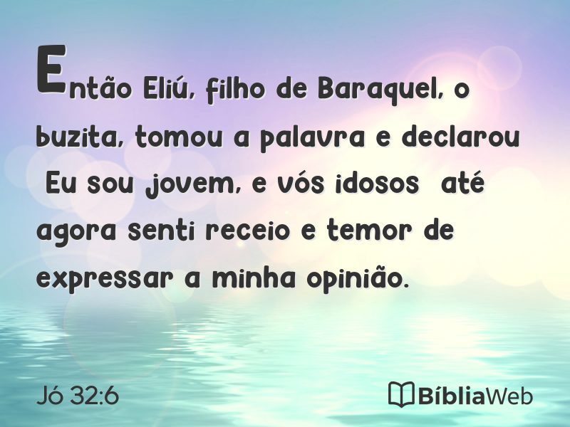 Jó 32:6 em imagem para compartilhar