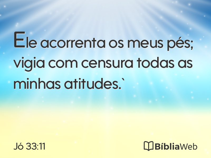 Jó 33:11 em imagem para compartilhar