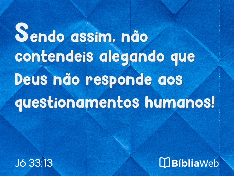 Jó 33:13 em imagem para compartilhar