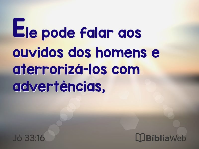Jó 33:16 em imagem para compartilhar