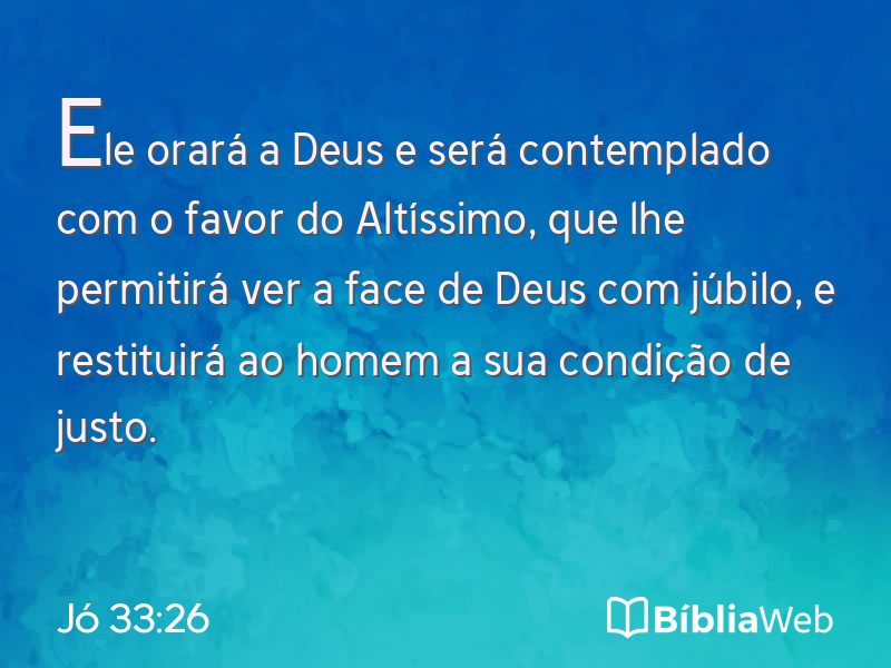 Jó 33:26 em imagem para compartilhar