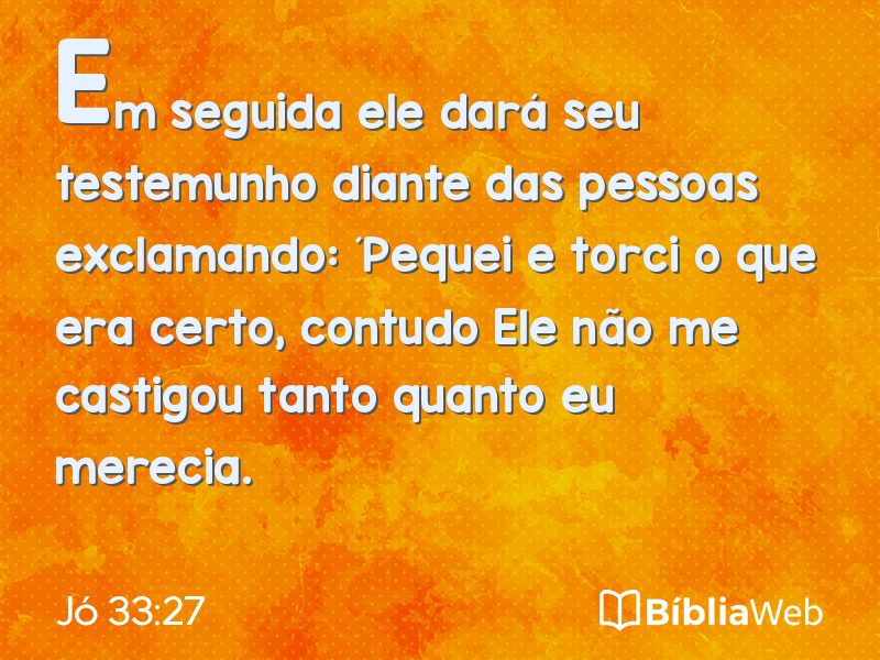 Jó 33:27 em imagem para compartilhar