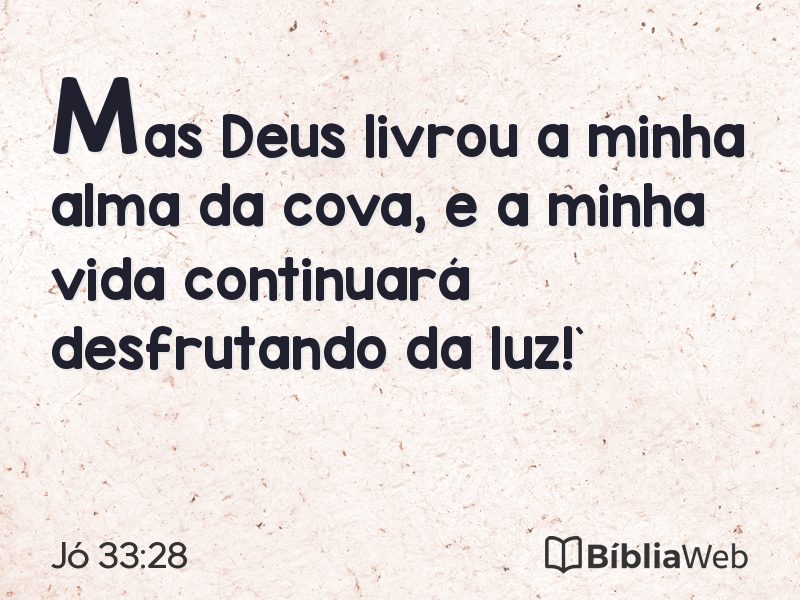 Jó 33:28 em imagem para compartilhar