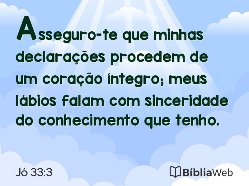 Jó 33:3 em imagem para compartilhar