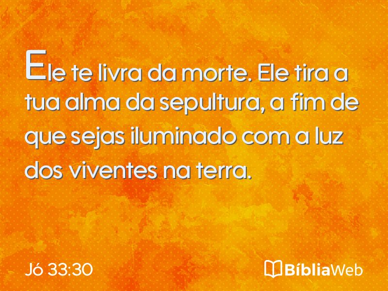 Jó 33:30 em imagem para compartilhar