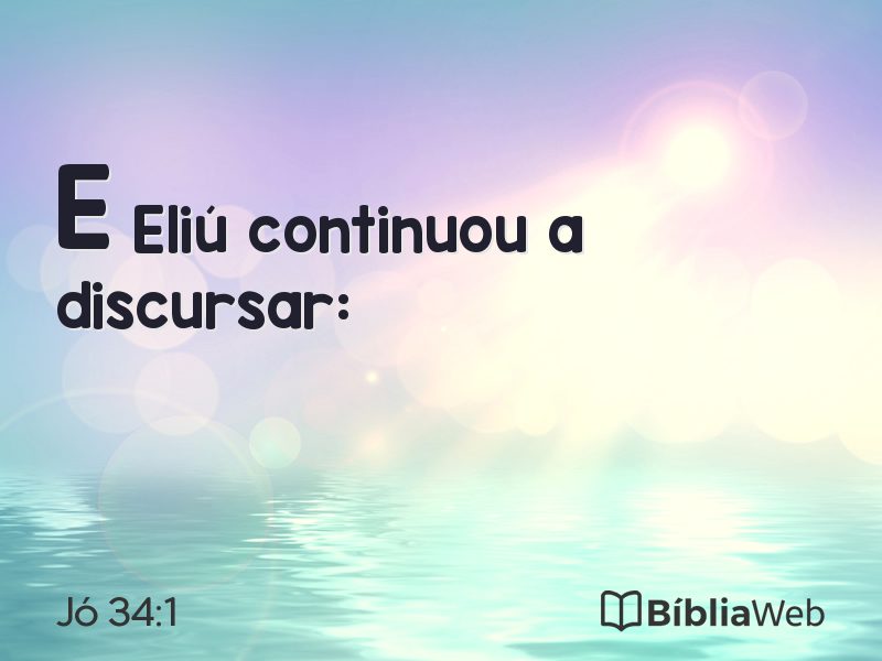 Jó 34:1 em imagem para compartilhar