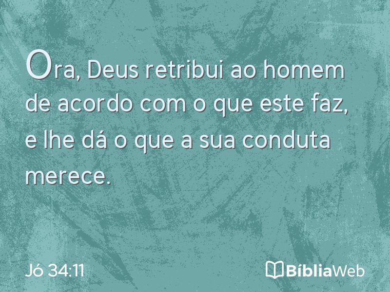 Jó 34:11 em imagem para compartilhar