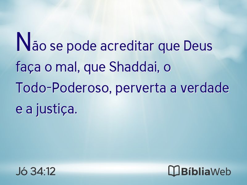 Jó 34:12 em imagem para compartilhar