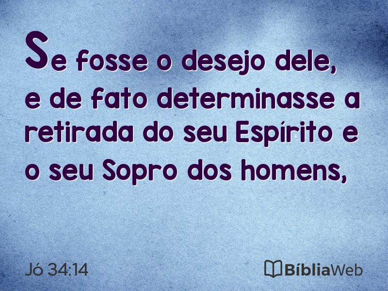 Jó 34:14 em imagem para compartilhar