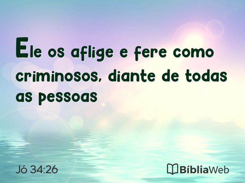 Jó 34:26 em imagem para compartilhar