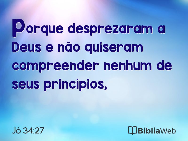 Jó 34:27 em imagem para compartilhar