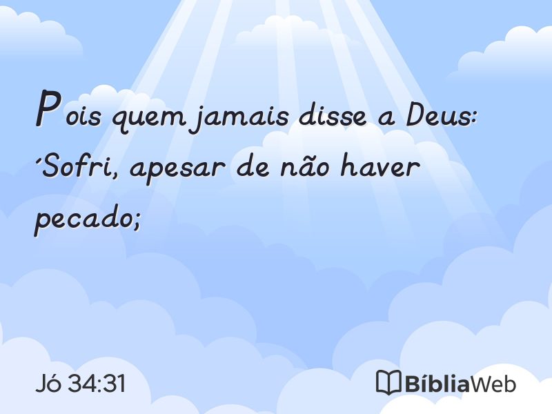 Jó 34:31 em imagem para compartilhar