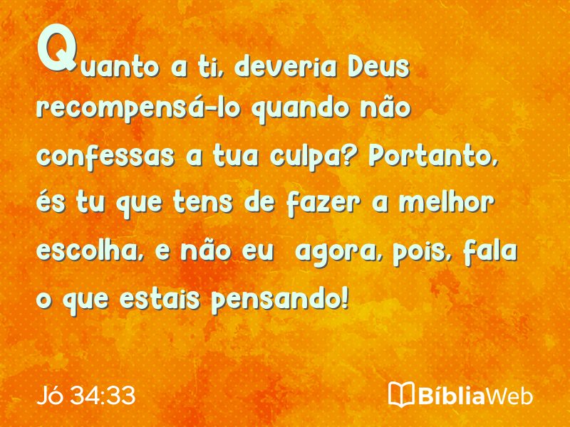 Jó 34:33 em imagem para compartilhar
