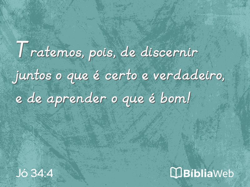 Jó 34:4 em imagem para compartilhar