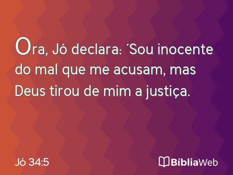 Jó 34:5 em imagem para compartilhar