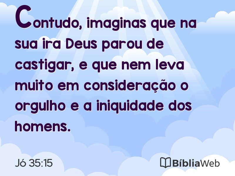 Jó 35:15 em imagem para compartilhar